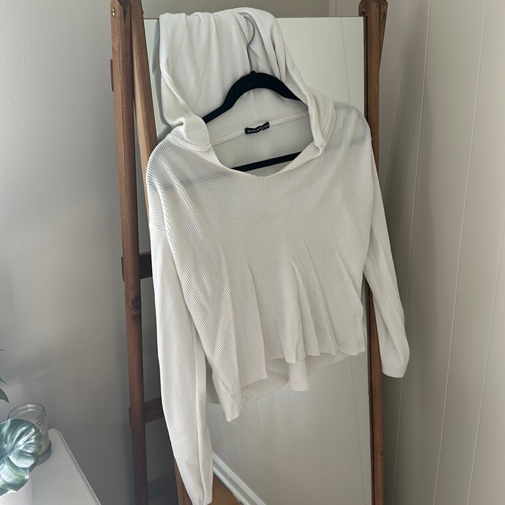 Brandt Melville white waffle top sweatshirt.